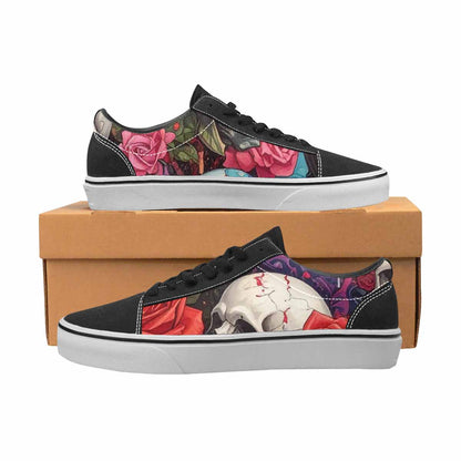 WOMEN'S Skulls Roses Skulls Roses Lace-Up Canvas Kaleidoscope Custom Sneakers