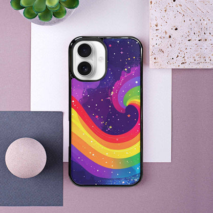 iPhone 16 Case — Rainbow Pride Galaxy, Custom Printed Phone Case