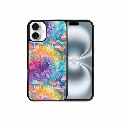 iPhone 16 Plus Case — Mushrooms Tie Dyemushrooms Pat 9i2, Custom Print Case Cover
