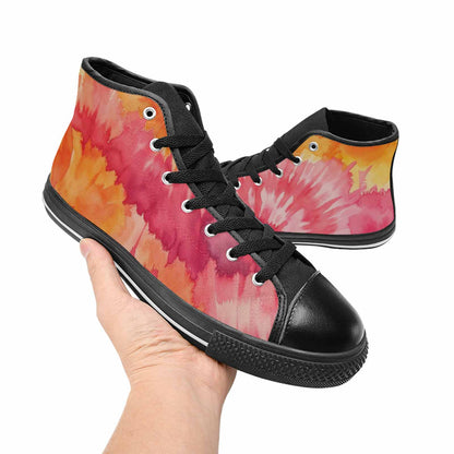 MEN'S Tie Dye - High Top Canvas Wallpaper Art Custom Sneakers