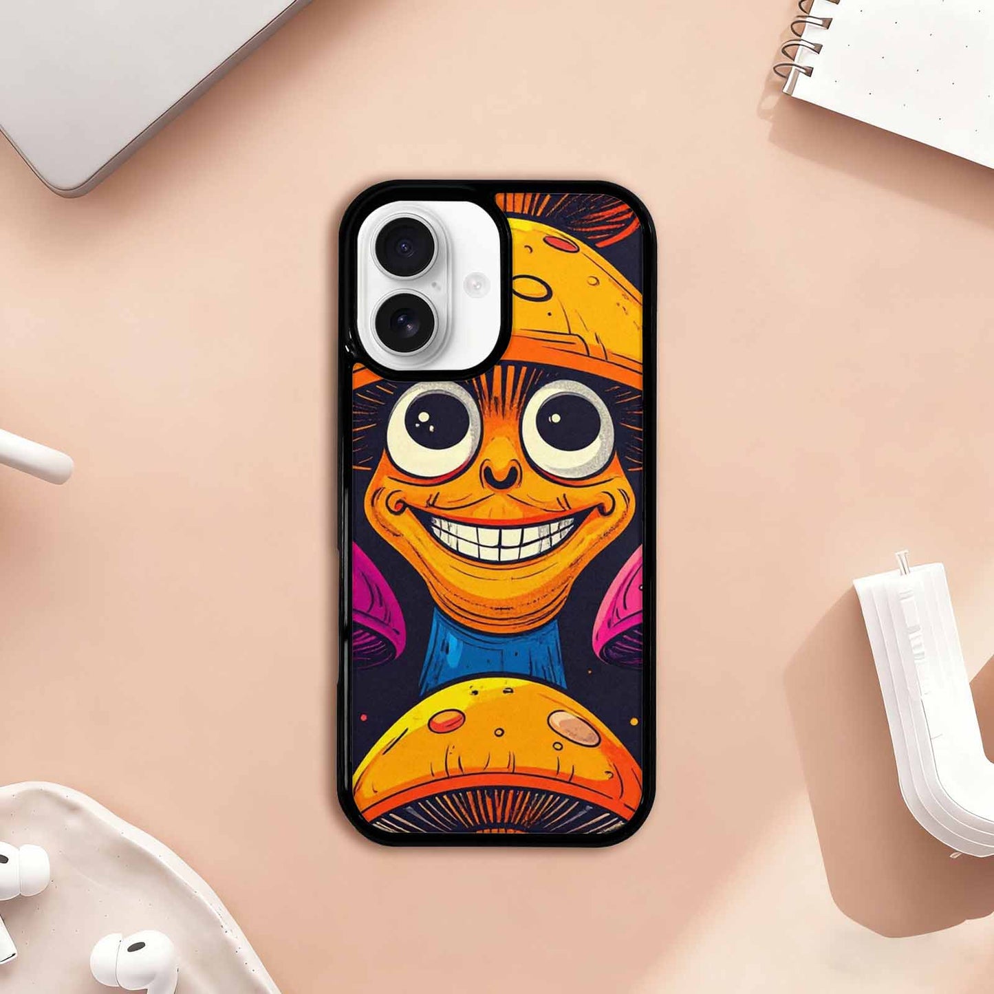 iPhone 17 Case — Retro Mushroom Cartoon Art Retro Vintage, Custom Print Case Cover