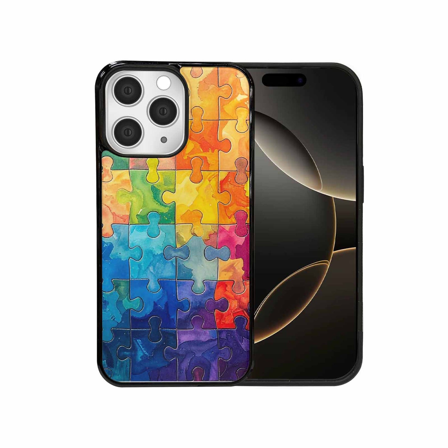 iPhone 15 Pro Max Case — Autism Puzzle Pieces Puzzle Piece Pattern, Customized Protective Case
