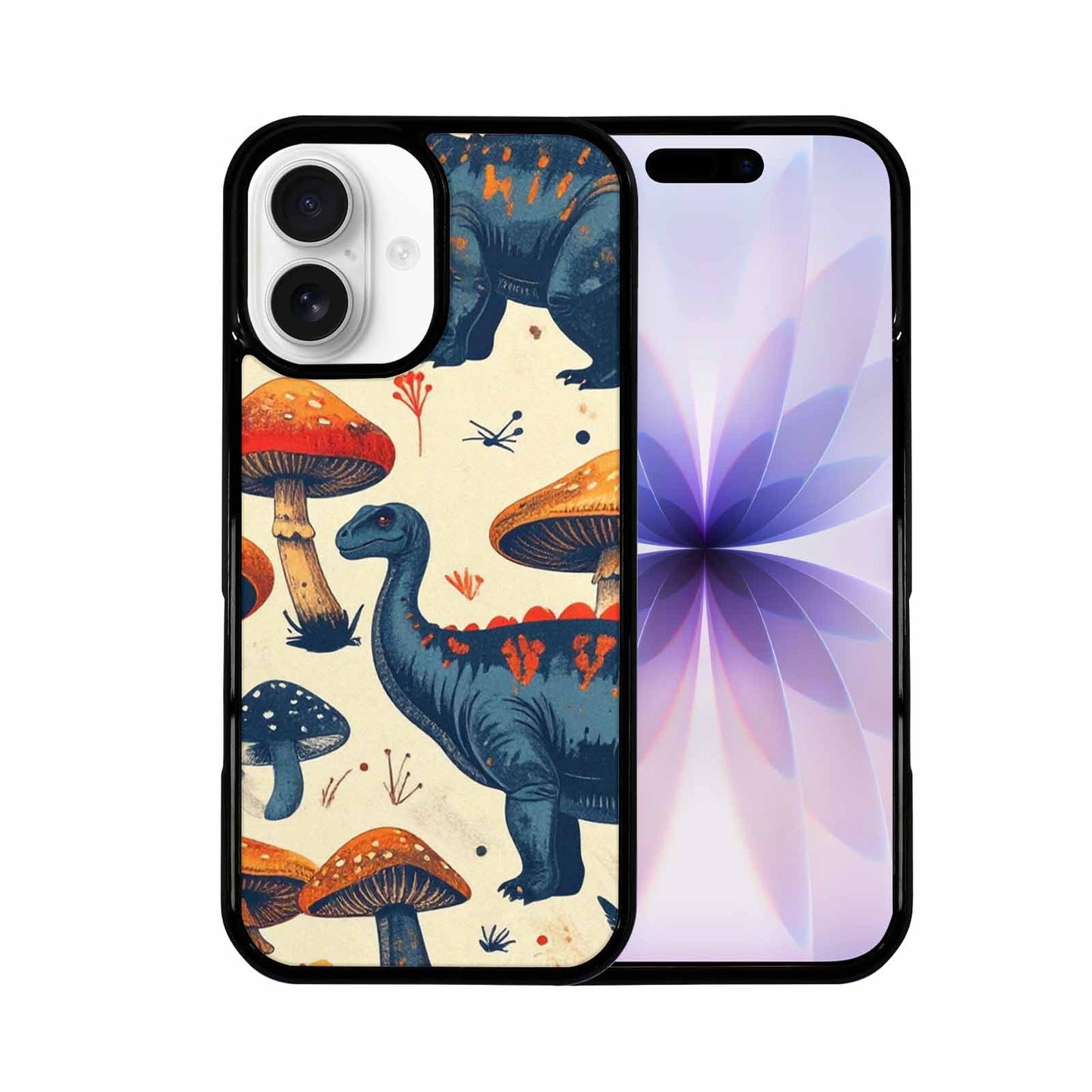 iPhone 17 Case — Vintage Dinosaurs Mushroom Retro Vintage, Custom Print Case Cover