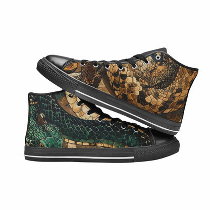 MEN'S Snake Skin Reptile High Top Canvas Dark Academia Shoes