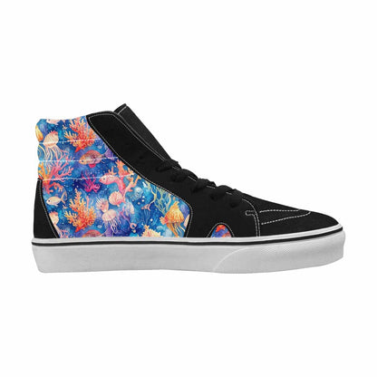 WOMEN'S Fish Scale Coral High Top Canvas Cottagecore Shoes