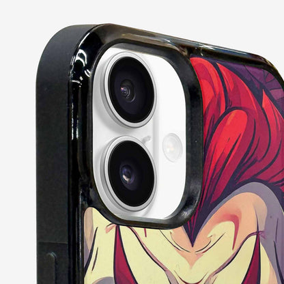 iPhone 16 Plus Case — Evil Circus Heads Faces Overlapping Patterns, Custom Art Phone Cover