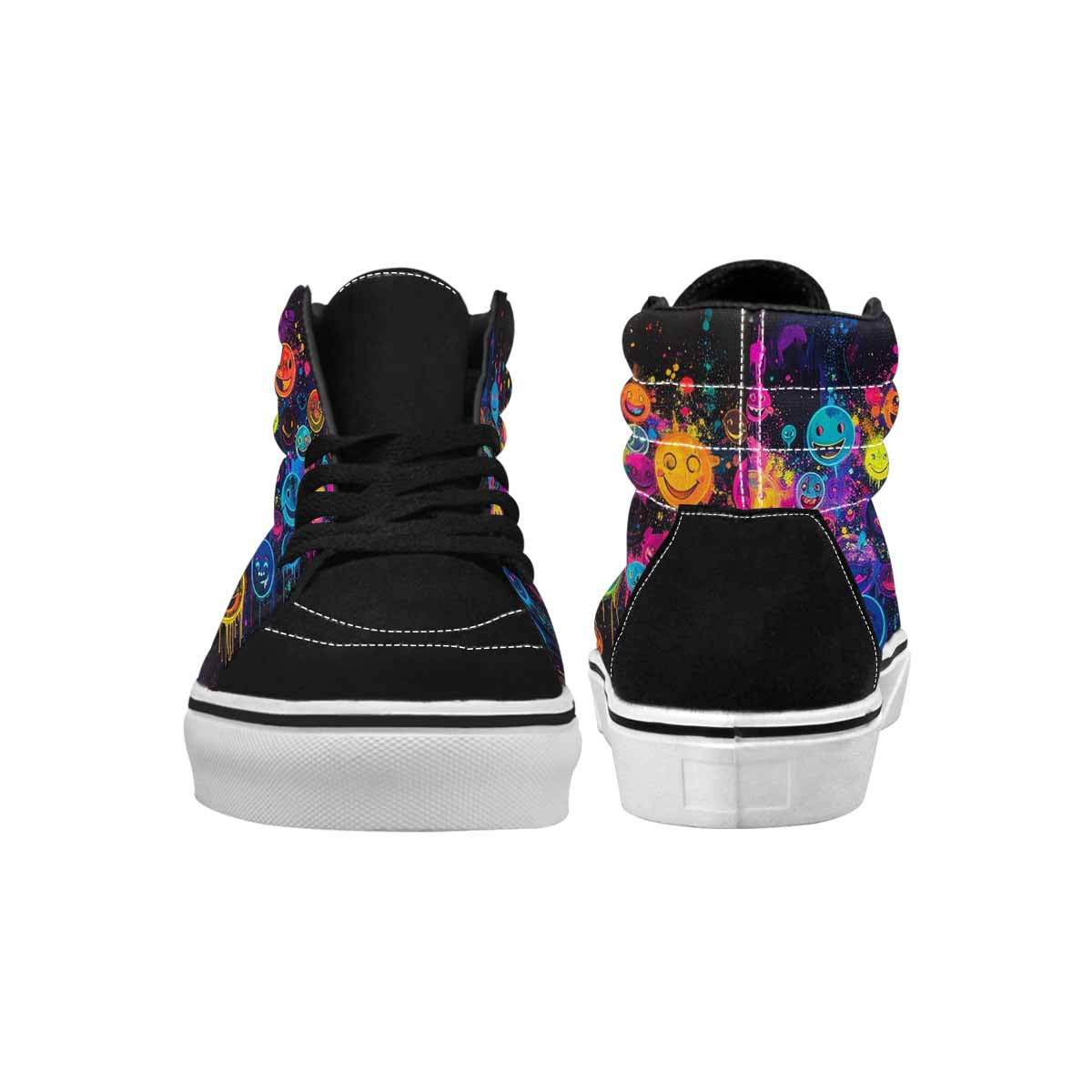 MEN'S Smiley Faces × Glow High Top Canvas Cottagecore Custom Sneakers