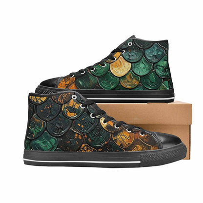 MEN'S Snake Skin Reptile High Top Canvas Surreal Shoes
