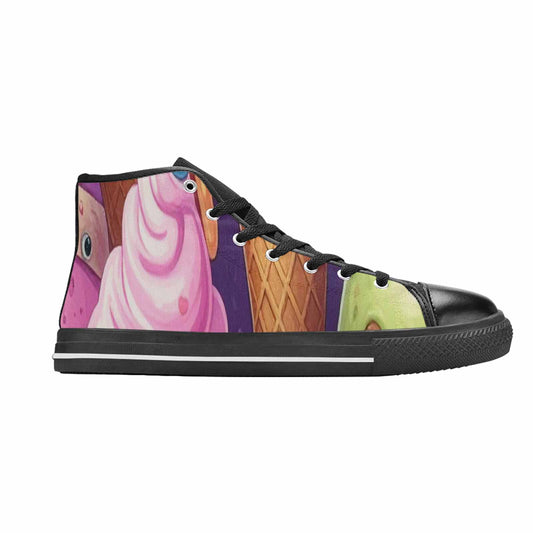 MEN'S Melting Icecream Cone Monster High Top Canvas Wallpaper Art Custom Sneakers