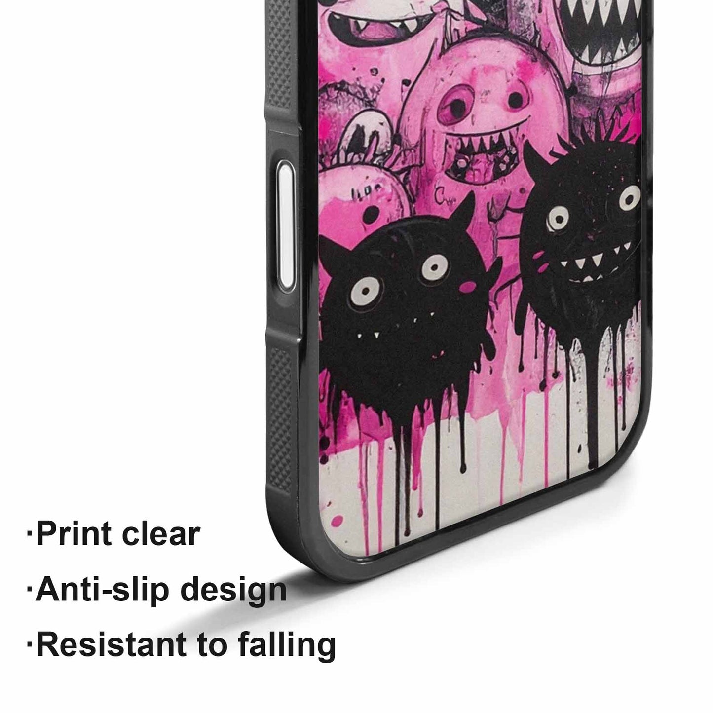 iPhone 17 Case — Monsters (general) Black &amp; Cartoon Cute, Custom Designed Case Cover