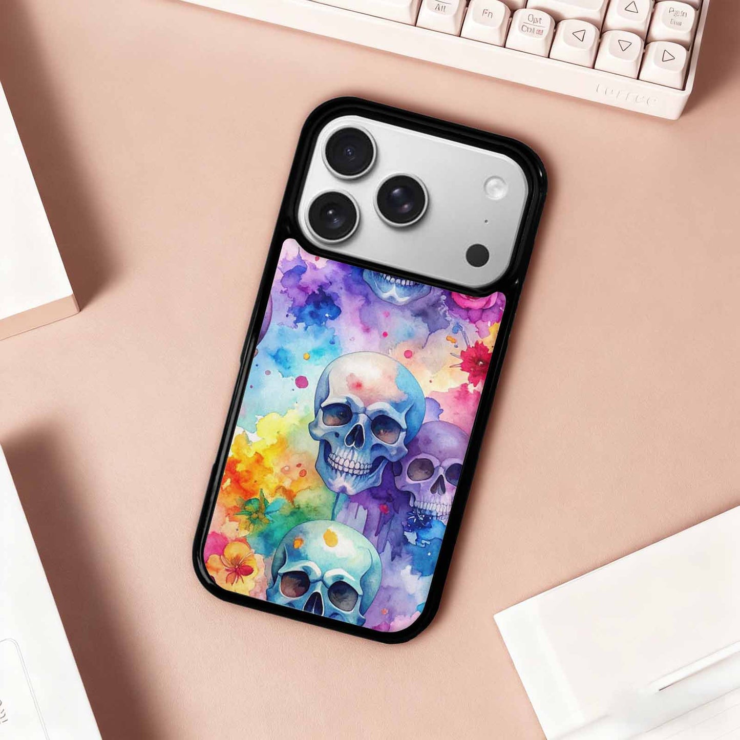 iPhone 17 Pro Case — Kulls Watercolor Skulls Small Skull Gothic, Original Design Phone Case