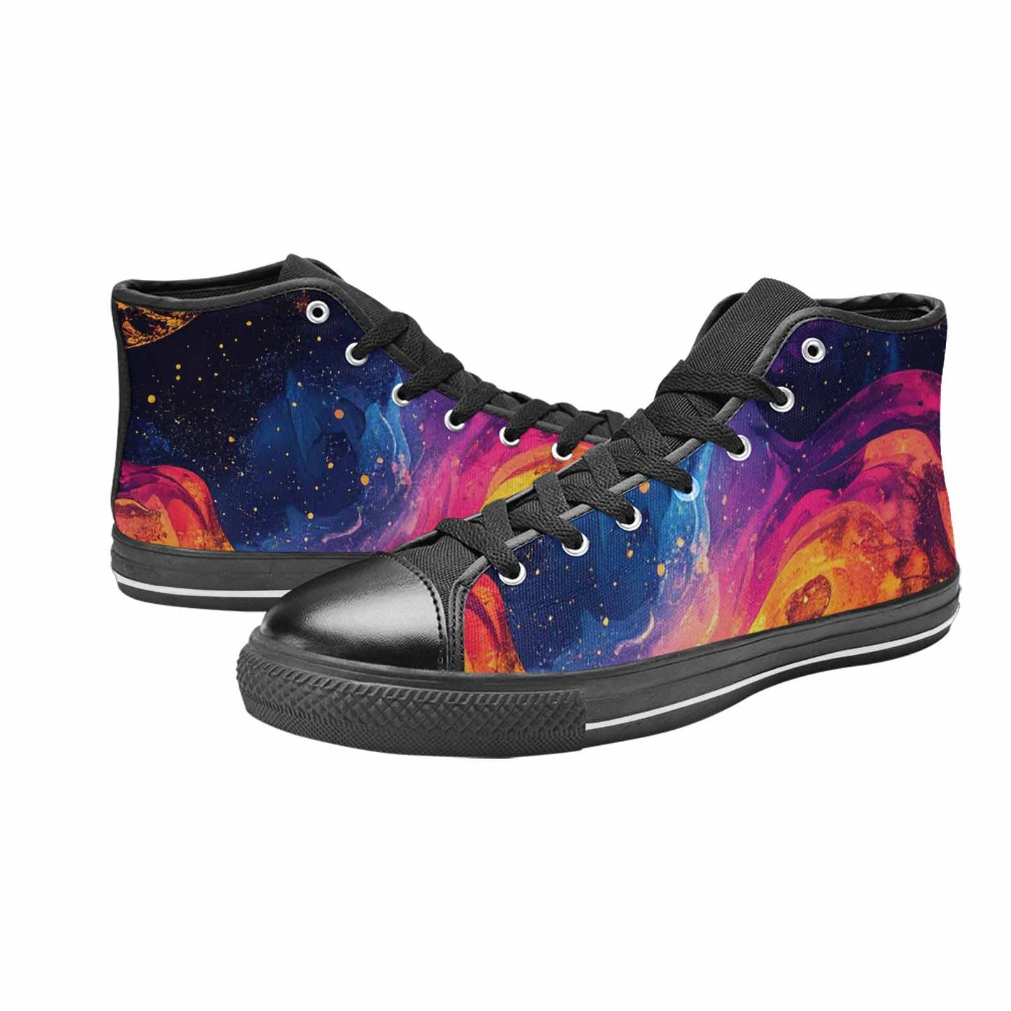 MEN'S Galaxy Snake Print High Top Canvas Vivid Sneakers