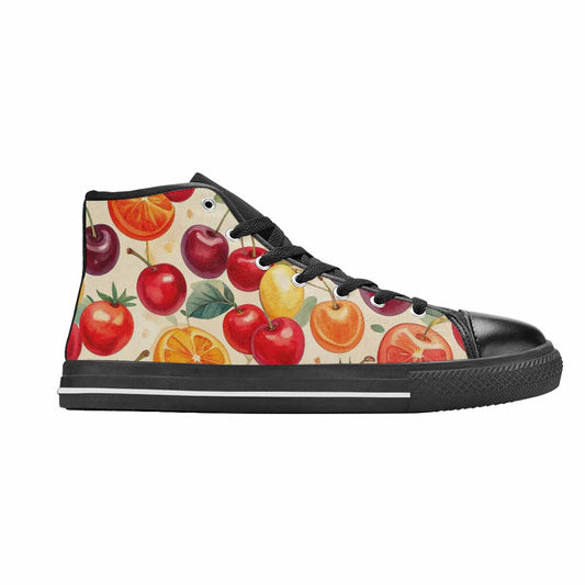 MEN'S Cherry Fruit Print High Top Canvas Surreal Custom Sneakers