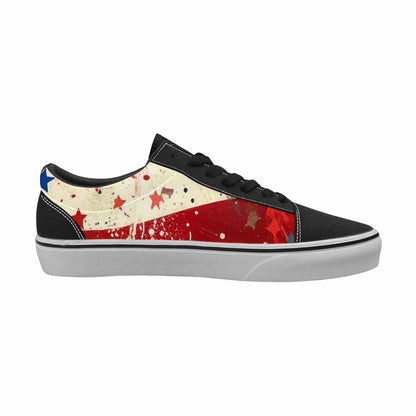 WOMEN'S Patriotic Stars Stripes Lace-Up Canvas Wallpaper Art Custom Sneakers