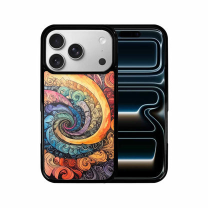 iPhone 17 Pro Case — Tie Dye Swirls Black White Tie, Personalized Phone Case