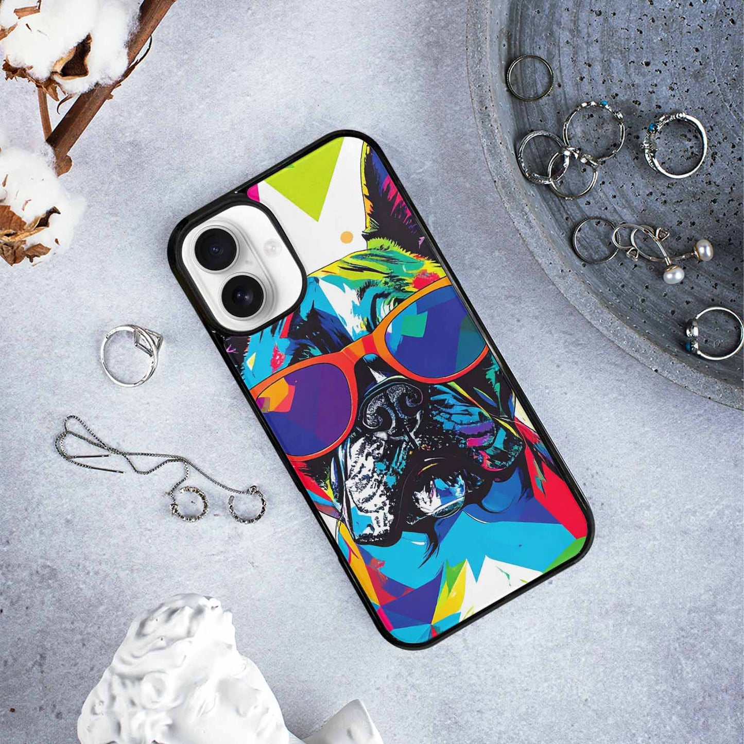 iPhone 16 Plus Case — French Bulldog Pop Art Pattern Personalized, Custom Designed Case Cover