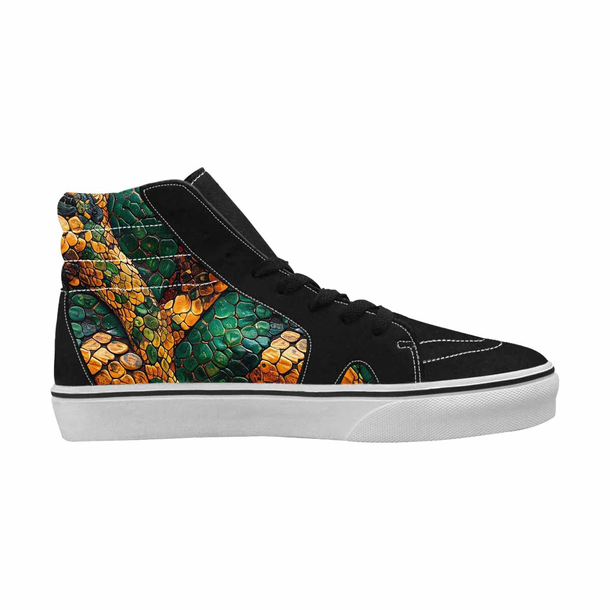 WOMEN'S Snake Skin Reptile High Top Canvas Vivid Custom Sneakers