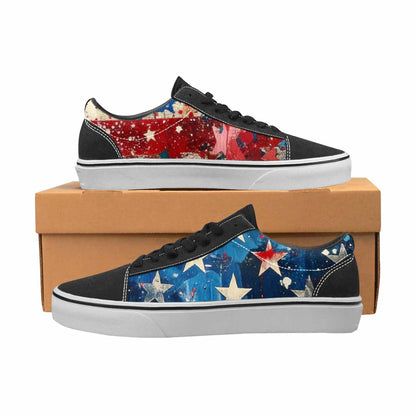 MEN'S Patriotic Canvas Personalized Kaleidoscope Original Art Sneakers