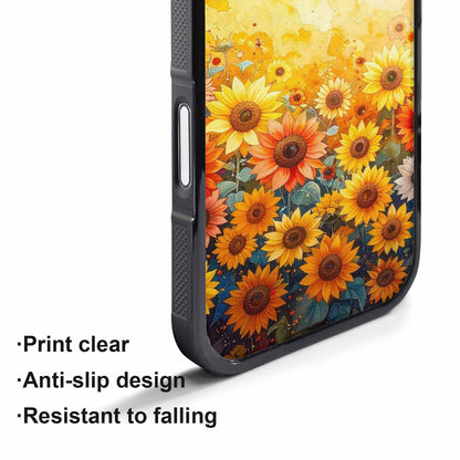 iPhone 17 Pro Max Case — Full Color Vibrant Sunflower Floral, Original Design Phone Case