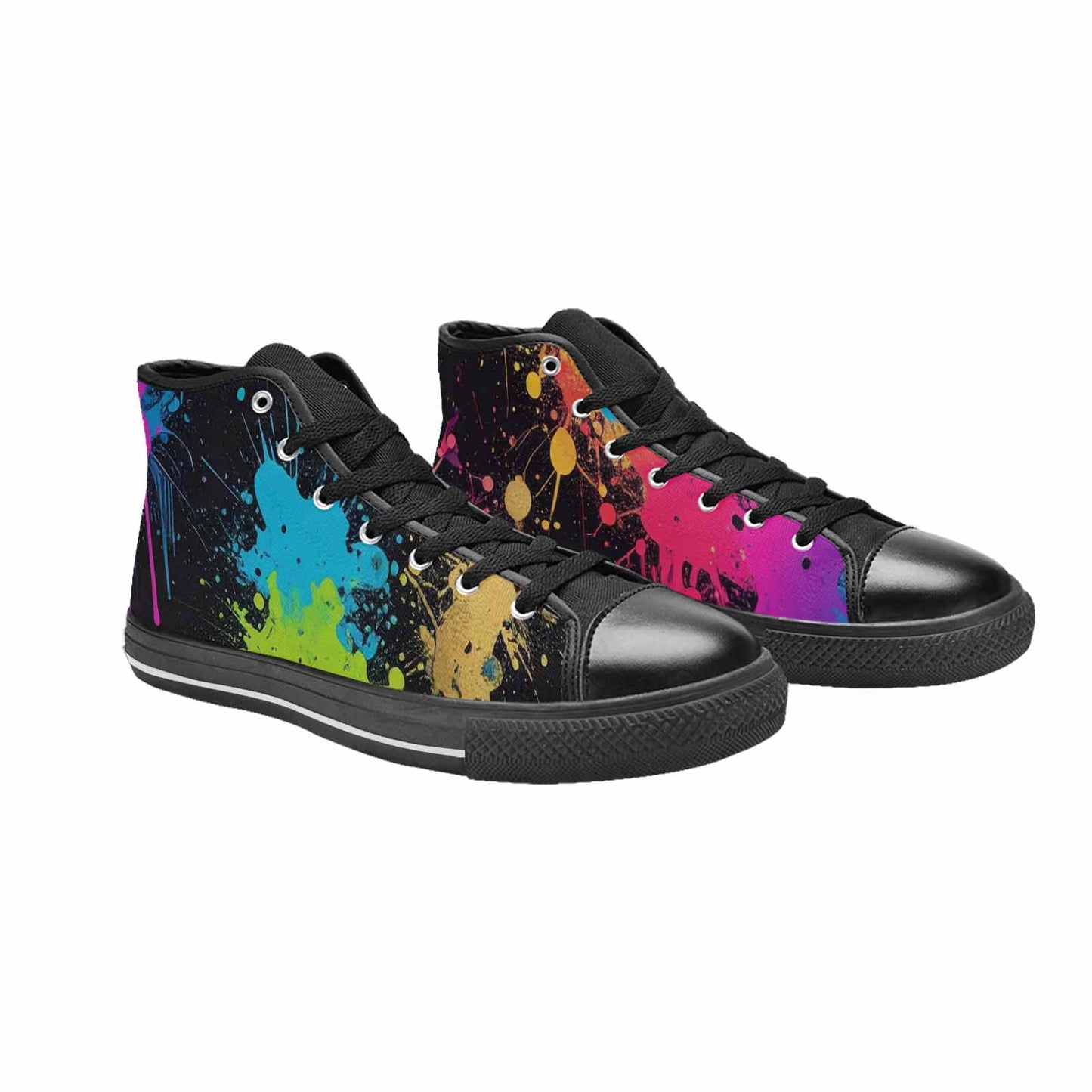 MEN'S Paint Splatter High Top Canvas Dreamcore Custom Shoes