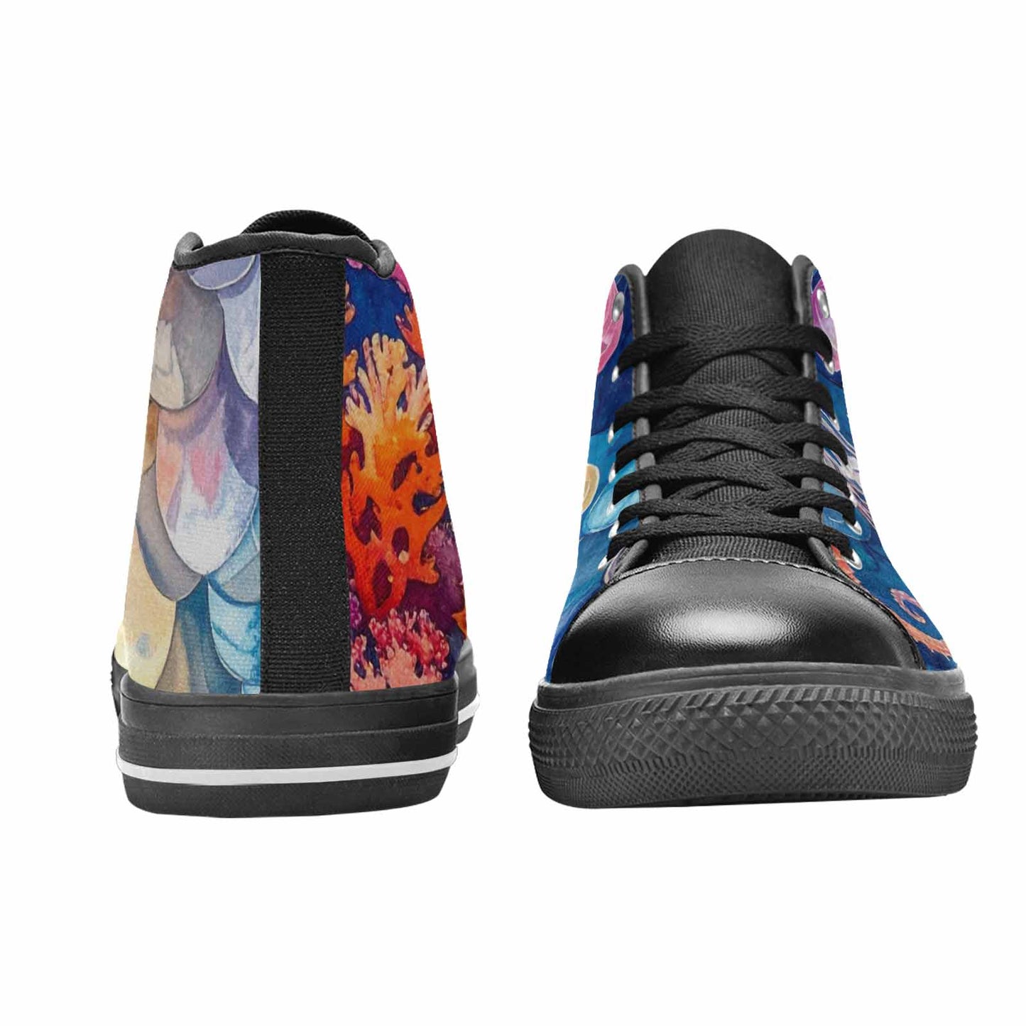 MEN'S Fish Scale Coral High Top Canvas Neon Fantasy Shoes