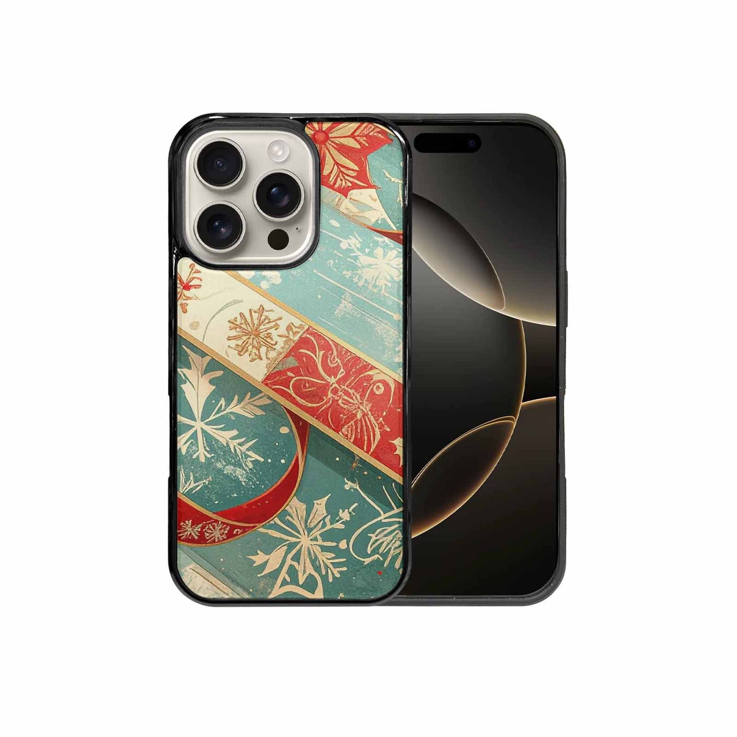 iPhone 16 Pro Case — Christmas Wrapping Paper Pattern Art Wallpaper, Custom Designed Case Cover