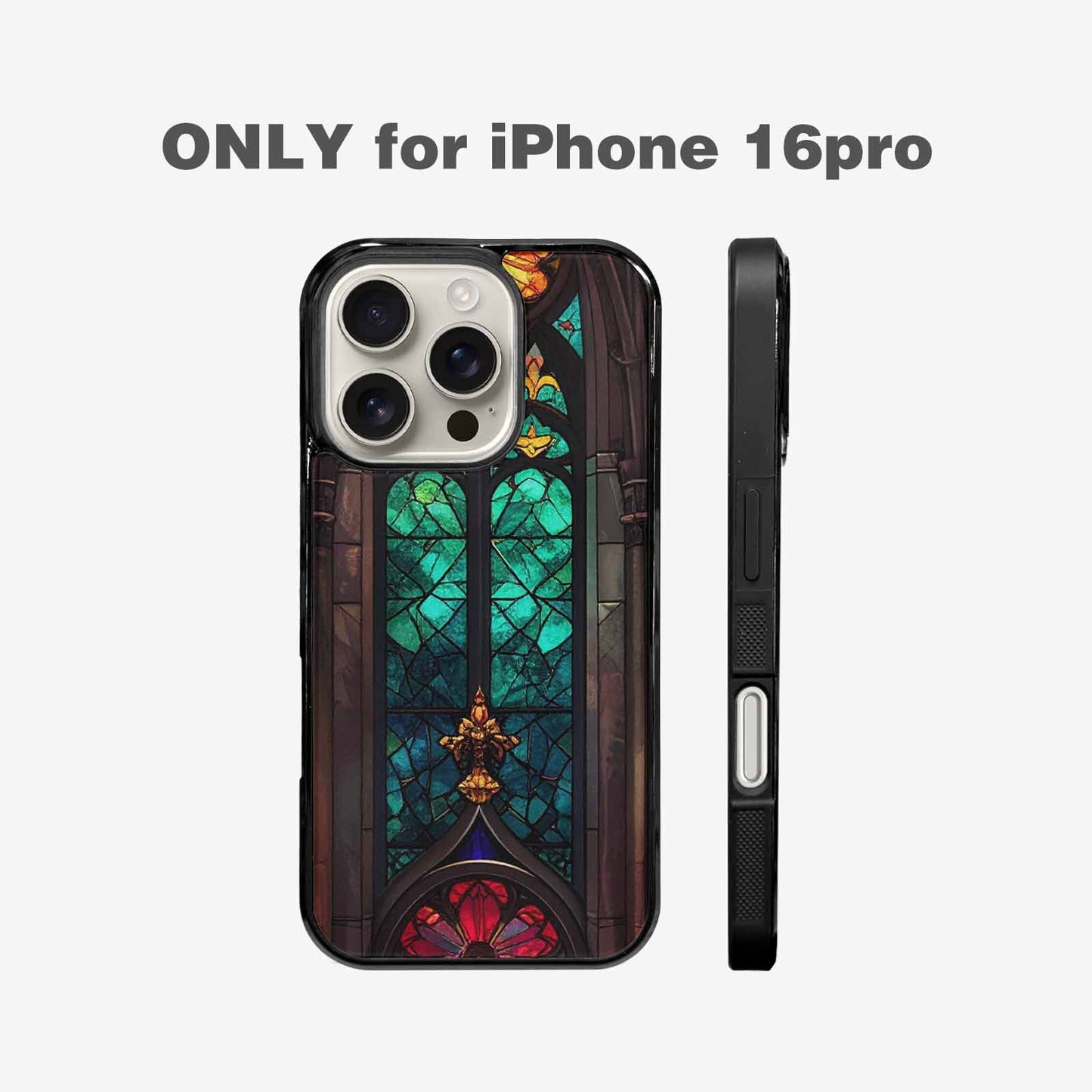 iPhone 16 Pro Case — Stained Glass Cathedral Custom, Custom Made Phone Cover