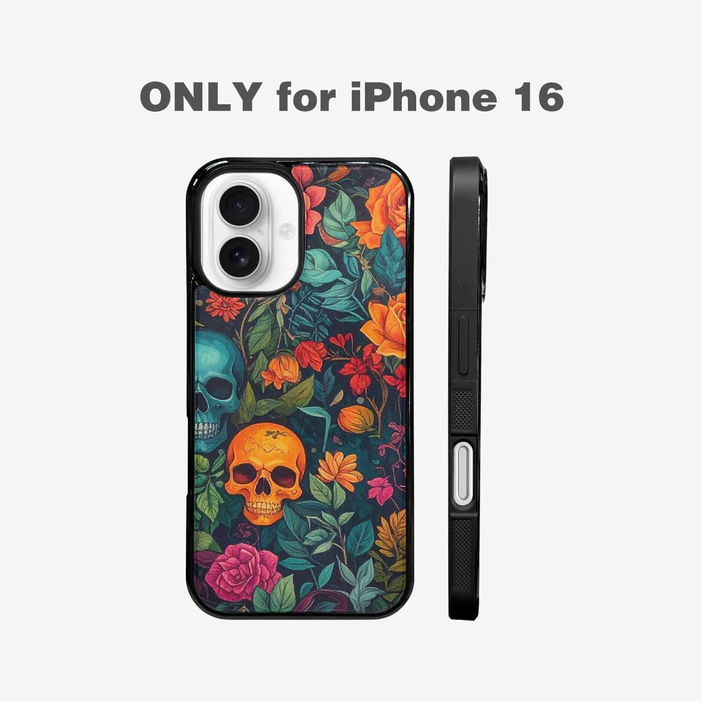 iPhone 16 Case — Skulls Botanicalskulls Pattern B2f Personalized Phone, Original Design Phone Case