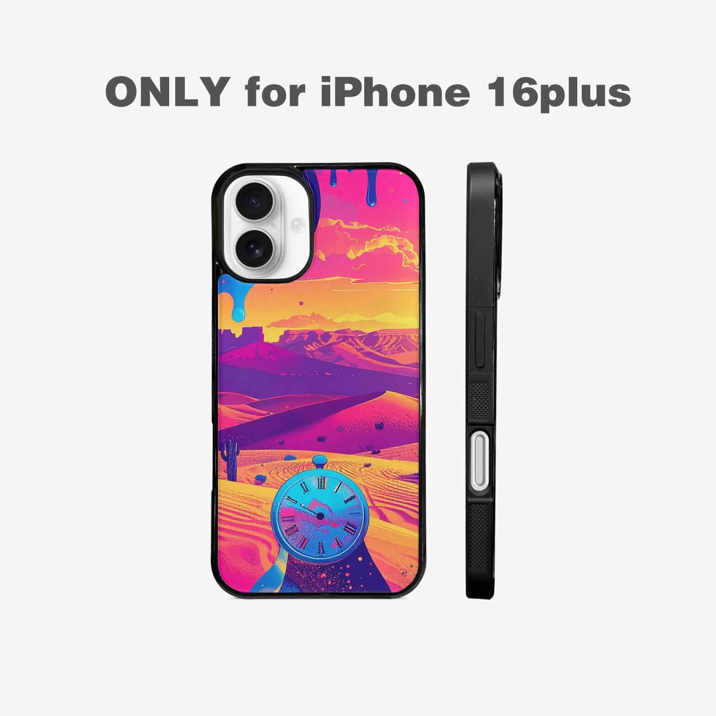 iPhone 16 Plus Case — I Surrealist Dreamscape Pattern Melting Clocks, Personalized Phone Case