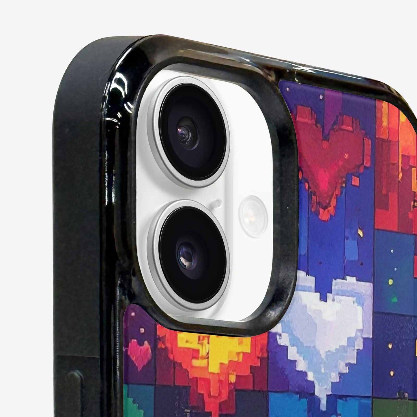 iPhone 16 Plus Case — Pixel Art 8 Bit Burst Pattern, Personalized Phone Case
