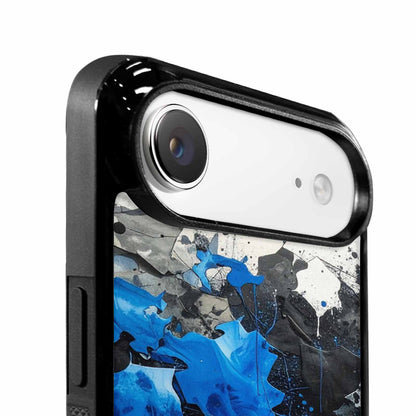 iPhone 17 Air Case — Black Blue Ink Camo Patches Camo, Custom Print Case Cover