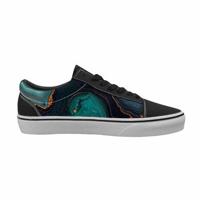 MEN'S Marble Dark Canvas Lace-Up Vibrant Chaos Custom Shoes