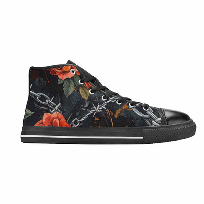 WOMEN'S Barbed Wire Chain High Top Canvas Y2K Shoes