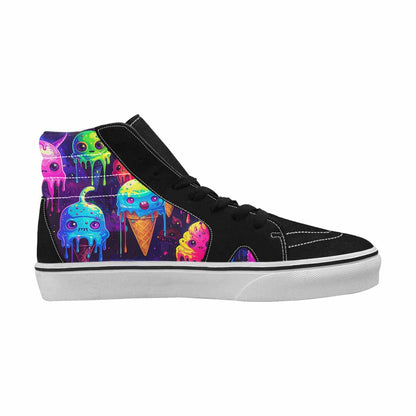 MEN'S Ice Cream Monsters  High Top Canvas Vibrant Chaos Sneakers