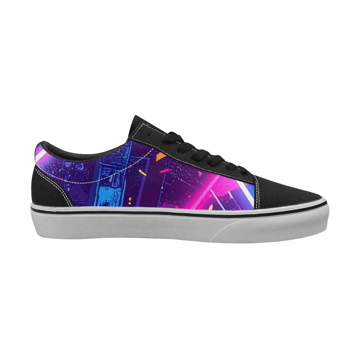 WOMEN'S Neon Grid Confetti Canvas Lace-Up Cottagecore Sneakers