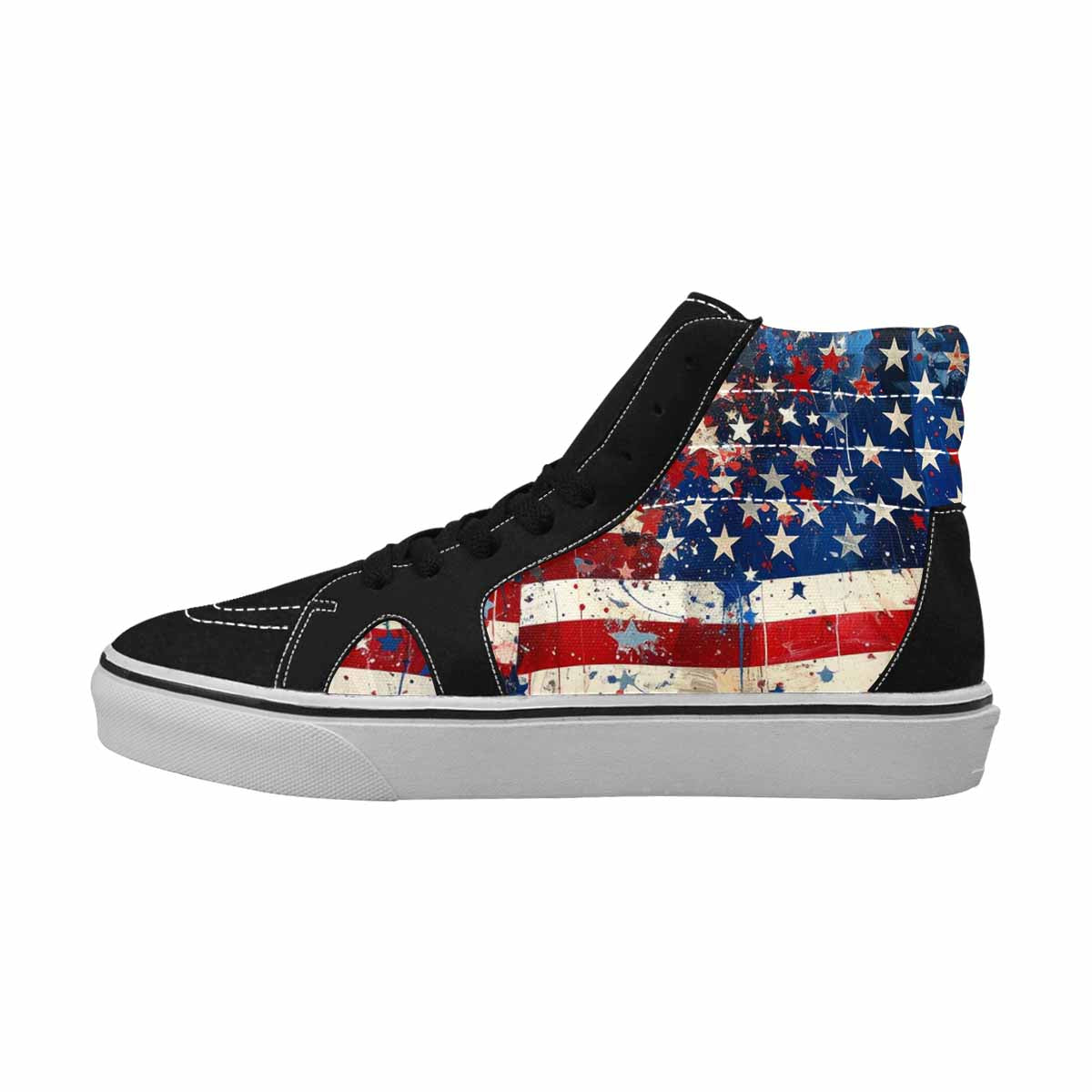 MEN'S Patriotic Stars Stripes High Top Canvas Vivid Custom Sneakers