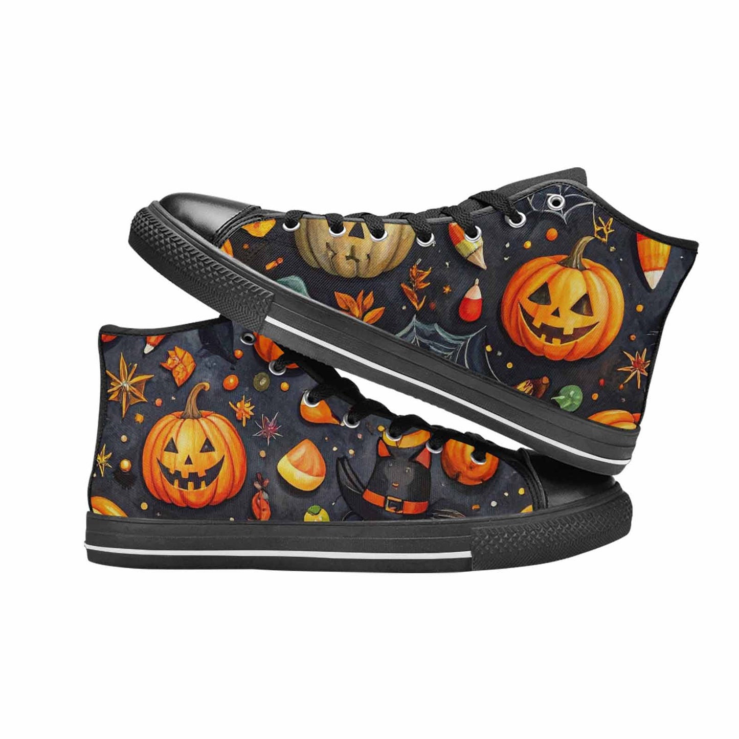 MEN'S Halloween High Top Canvas Neon Fantasy Custom Sneakers