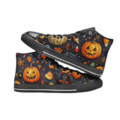 MEN'S Halloween High Top Canvas Neon Fantasy Custom Sneakers