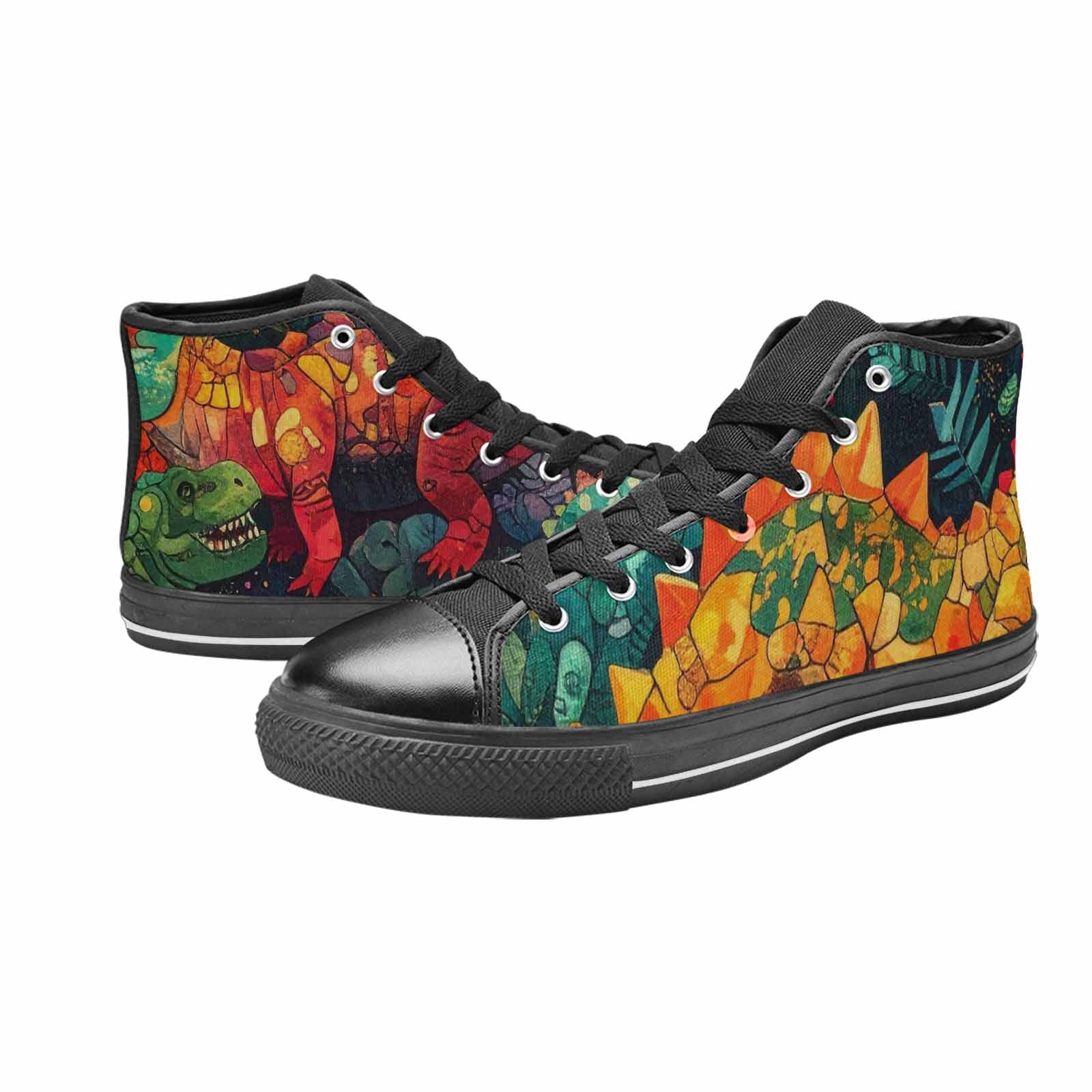 WOMEN'S Dinosaur Silhouette High Top Canvas Dreamcore Custom Sneakers