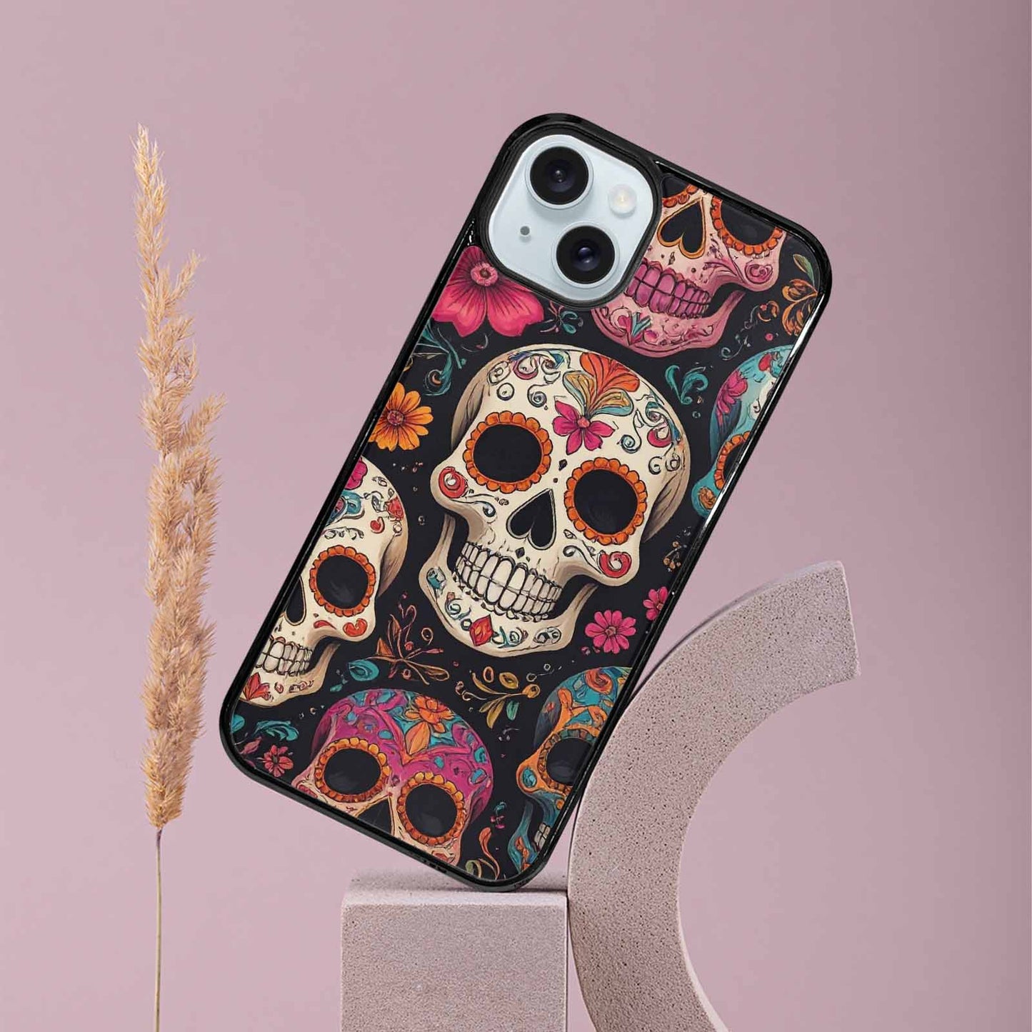 iPhone 15 Plus Case — Smaller Skulls Overlapping Seamless Pattern Of, Custom Print Case Cover