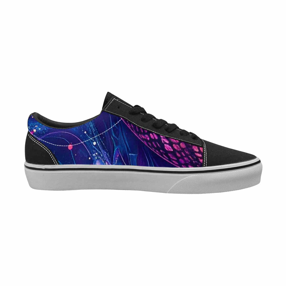 WOMEN'S Galaxy Snake Print Canvas Lace-Up Wallpaper Art Custom Shoes
