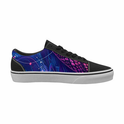 WOMEN'S Galaxy Snake Print Canvas Lace-Up Wallpaper Art Custom Shoes