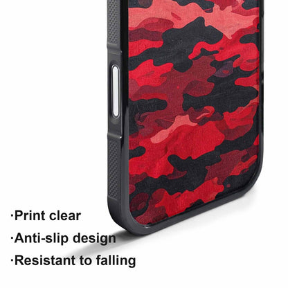 iPhone 17 Pro Max Case — Tactical Camo Red Black Custom Camo, Custom Phone Case