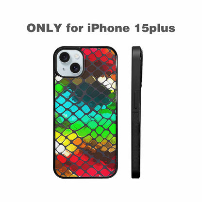 iPhone 15 Plus Case — Snake Print Dark Seamless Pattern Vibrant, Custom Designed Case Cover