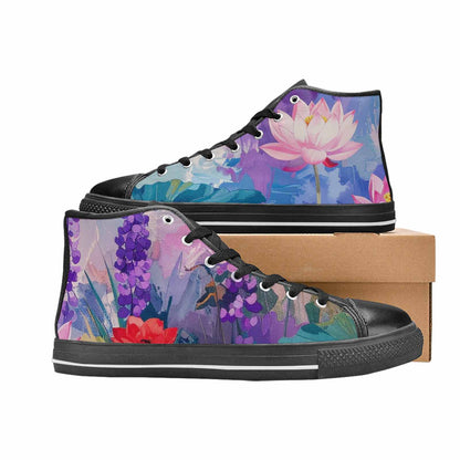 MEN'S Monet-Style Impressionist Water High Top Canvas Vivid Shoes