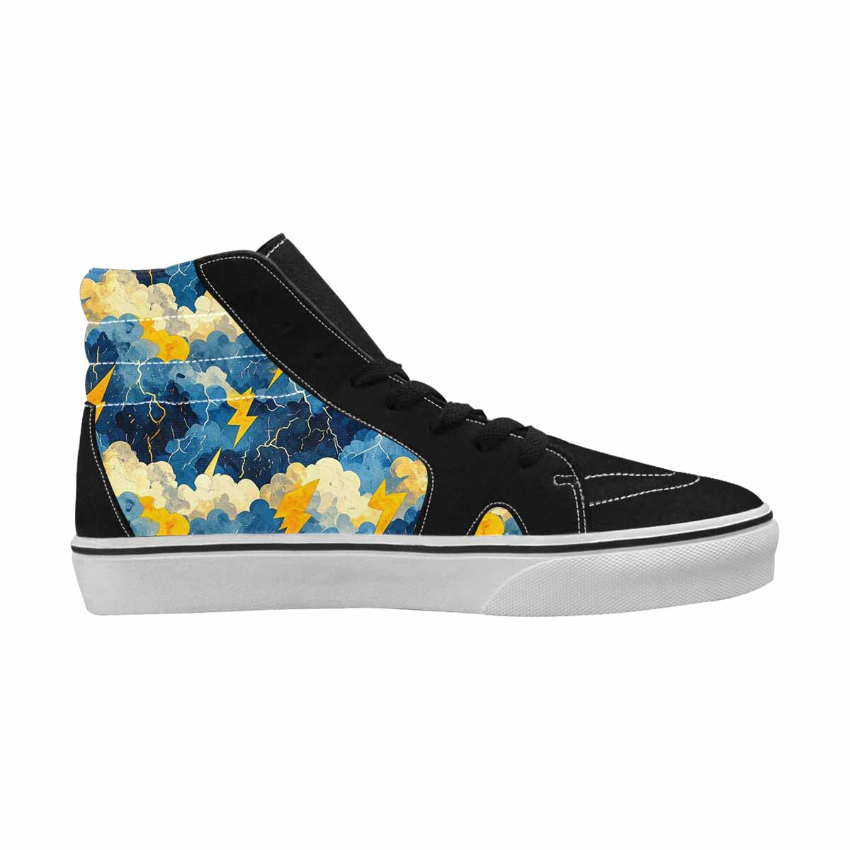 WOMEN'S Lightning Bolt High Top Canvas Grunge Custom Sneakers