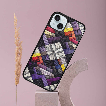 iPhone 15 Plus Case — Asexual Flag Color Theme Small Rainbow, Original Design Phone Case