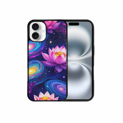 iPhone 16 Plus Case — Lotus Galaxy Art Seamless Pattern Vibrant, Custom Print Case Cover