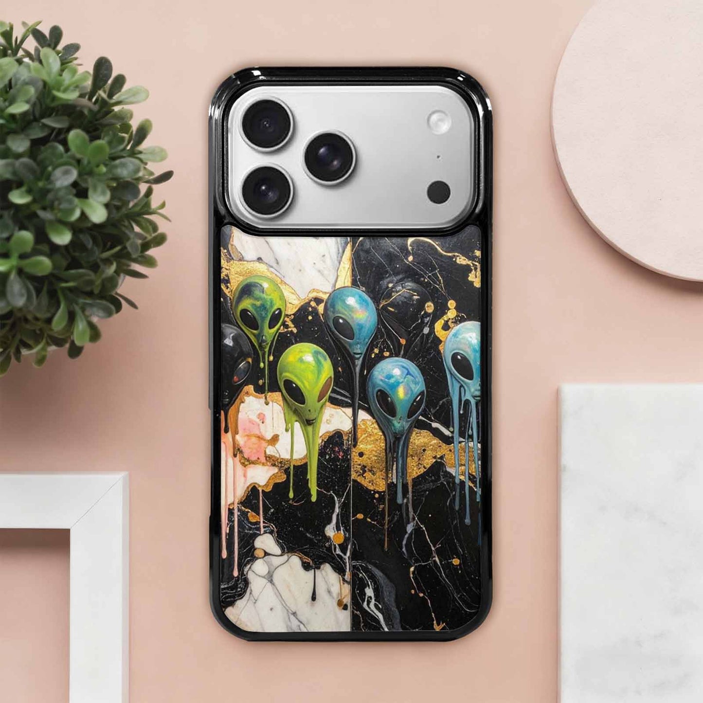 iPhone 17 Pro Max Case — Aliens Marblemelting Aliens Pa Alien Scifi, Custom Designed Case Cover