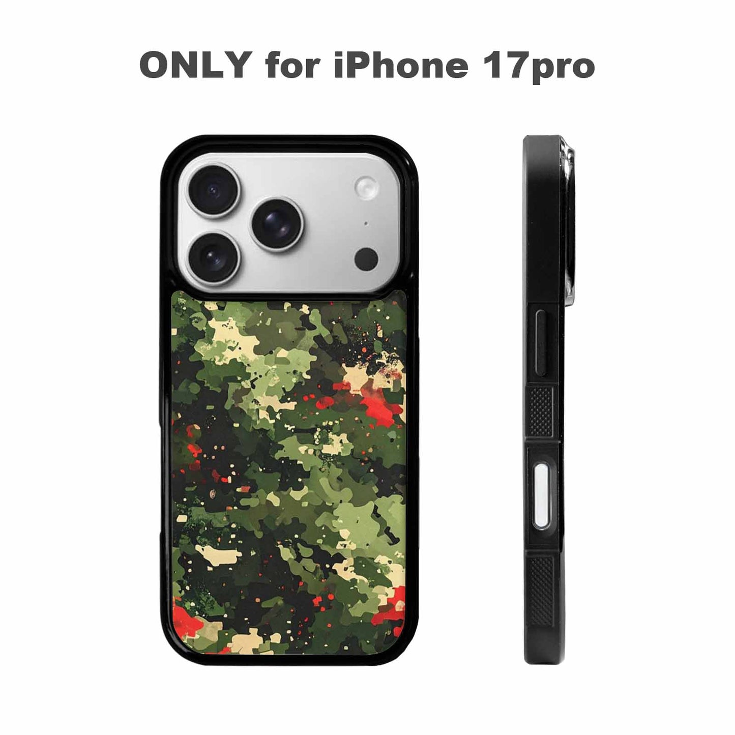 iPhone 17 Pro Case — Small Military Camouflage Blotch Pattern Camo, Personalized Phone Case